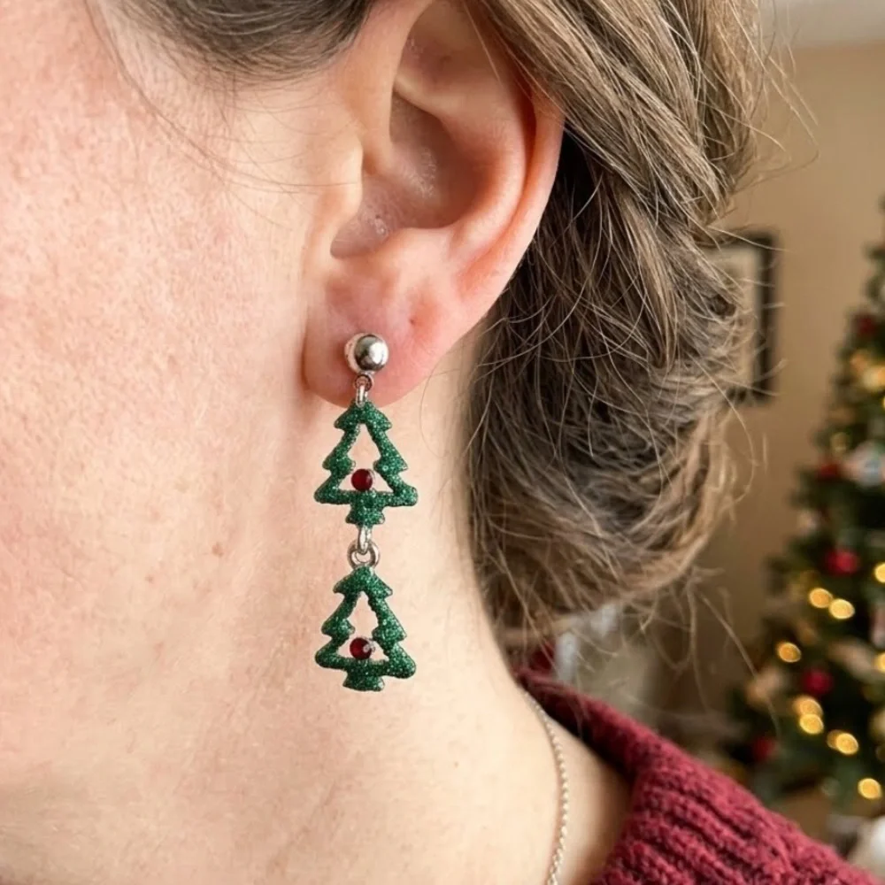 Christmas tree earrings